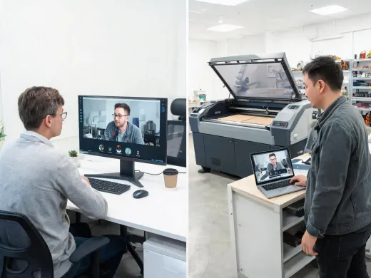 Support specialist helping customer remotely