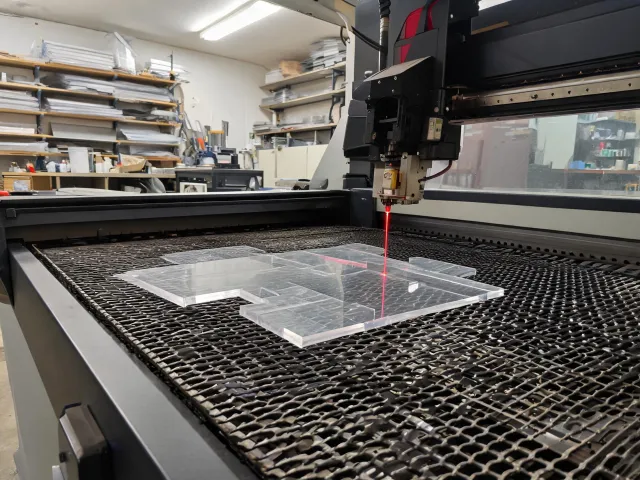 Acrylic signage laser cutting